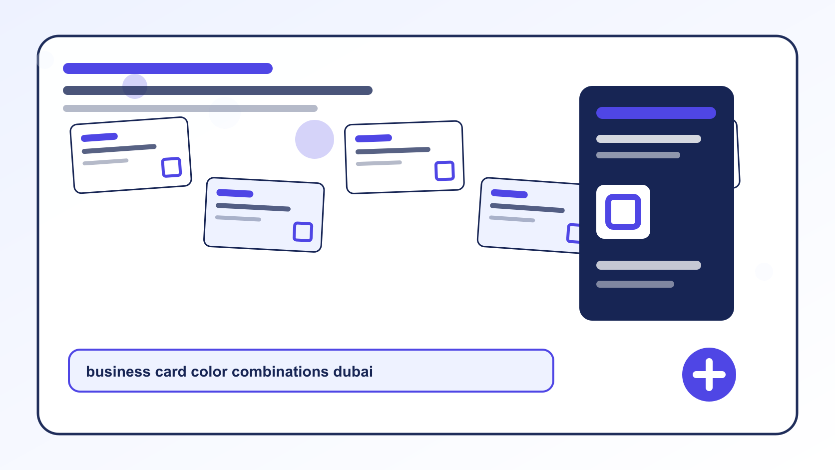 BizBee print guide visual for business card color combinations that print well showing business card color palette board with industry examples and paper finish comparisons.