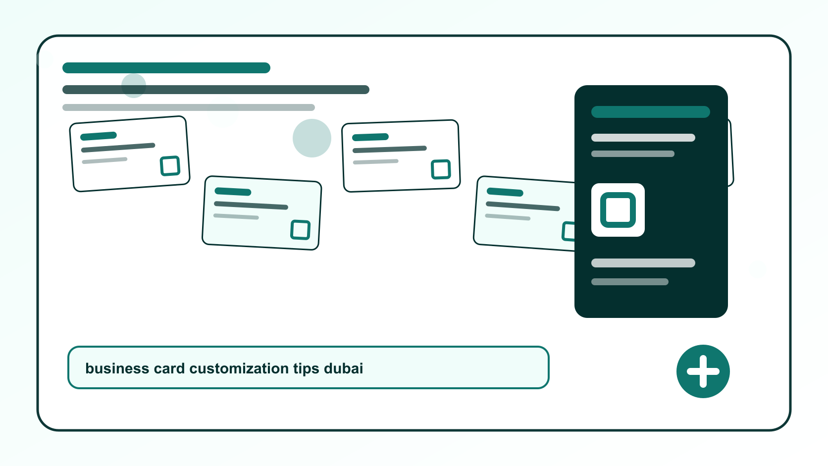 BizBee print guide visual for unique business card customization tips for dubai brands showing customized business card finish samples with foil, texture, rounded corners and thick stock.