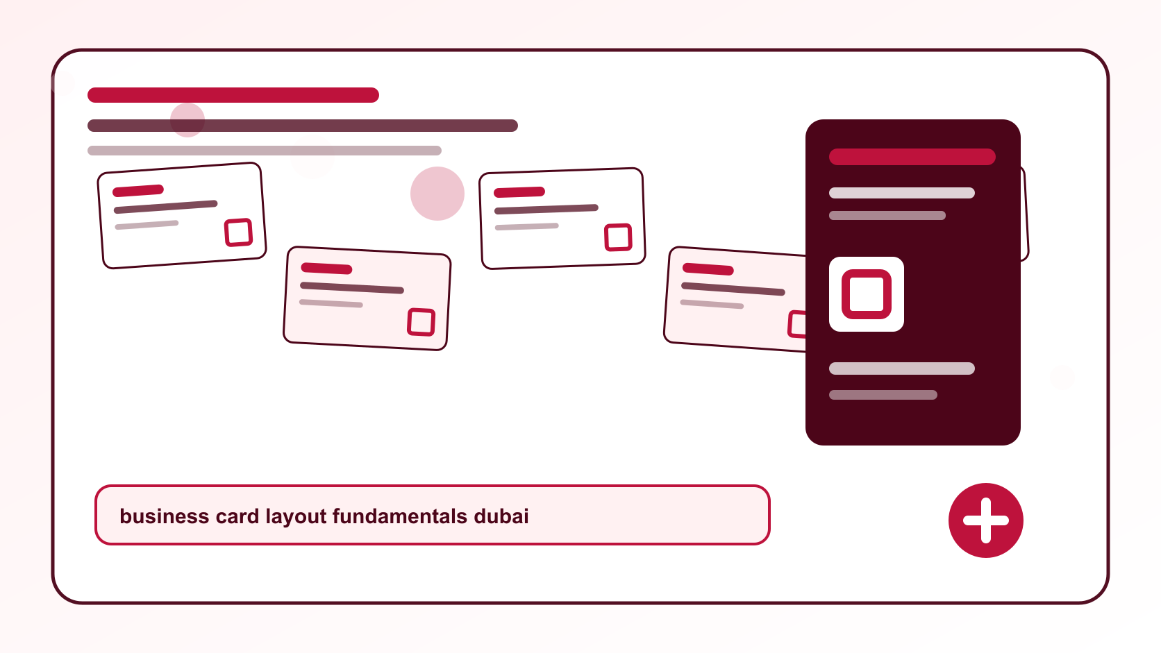 BizBee print guide visual for business card layout fundamentals for professional printing showing good vs weak business card layout with hierarchy, whitespace and QR placement.