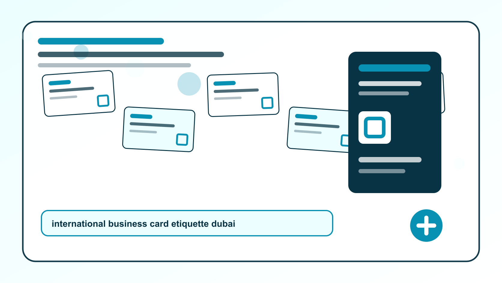 BizBee print guide visual for international business card etiquette for dubai networking showing professional business card exchange in Dubai networking and exhibition settings.