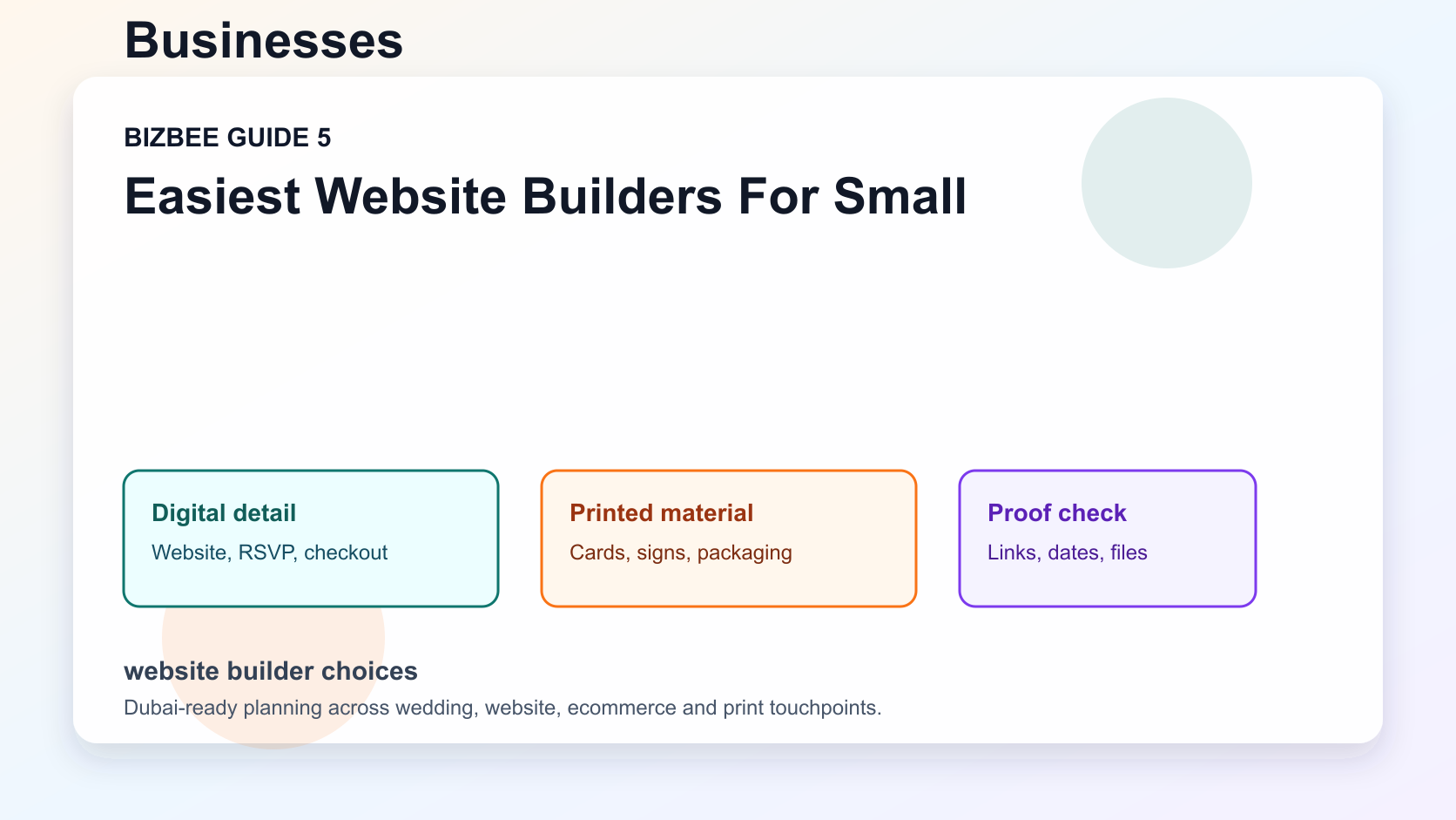 website builder choices for Dubai wedding, website and ecommerce planning