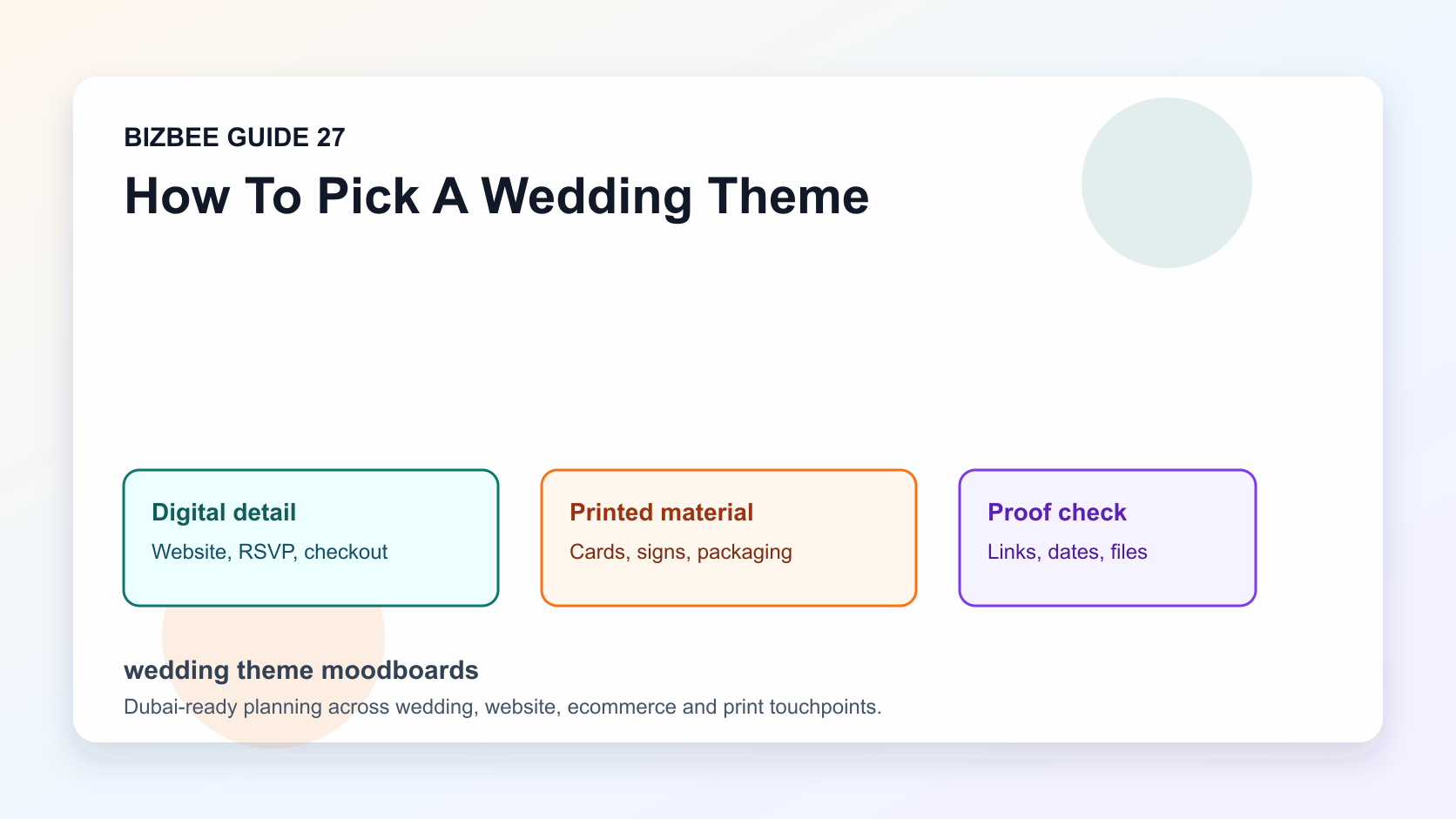 wedding theme moodboards for Dubai wedding, website and ecommerce planning