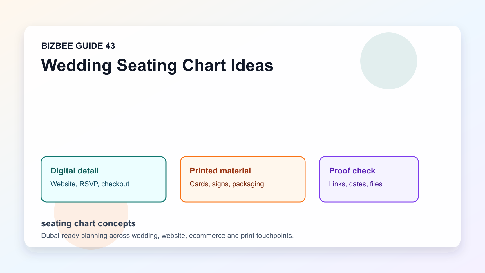 seating chart concepts for Dubai wedding, website and ecommerce planning