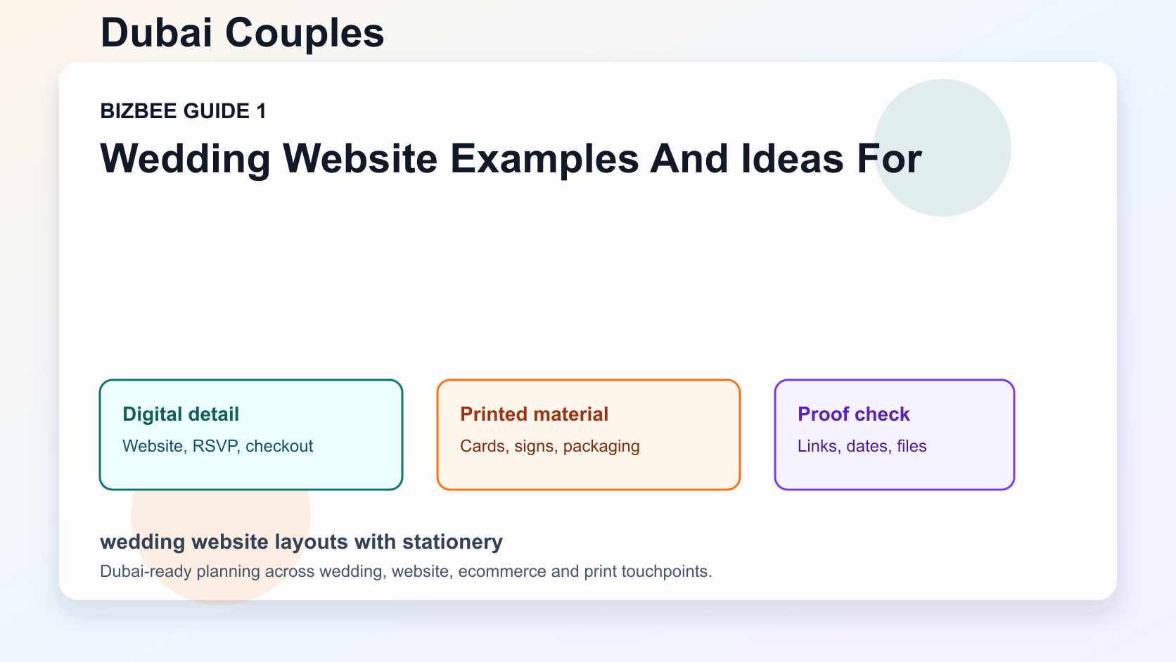 wedding website layouts with stationery for Dubai wedding, website and ecommerce planning