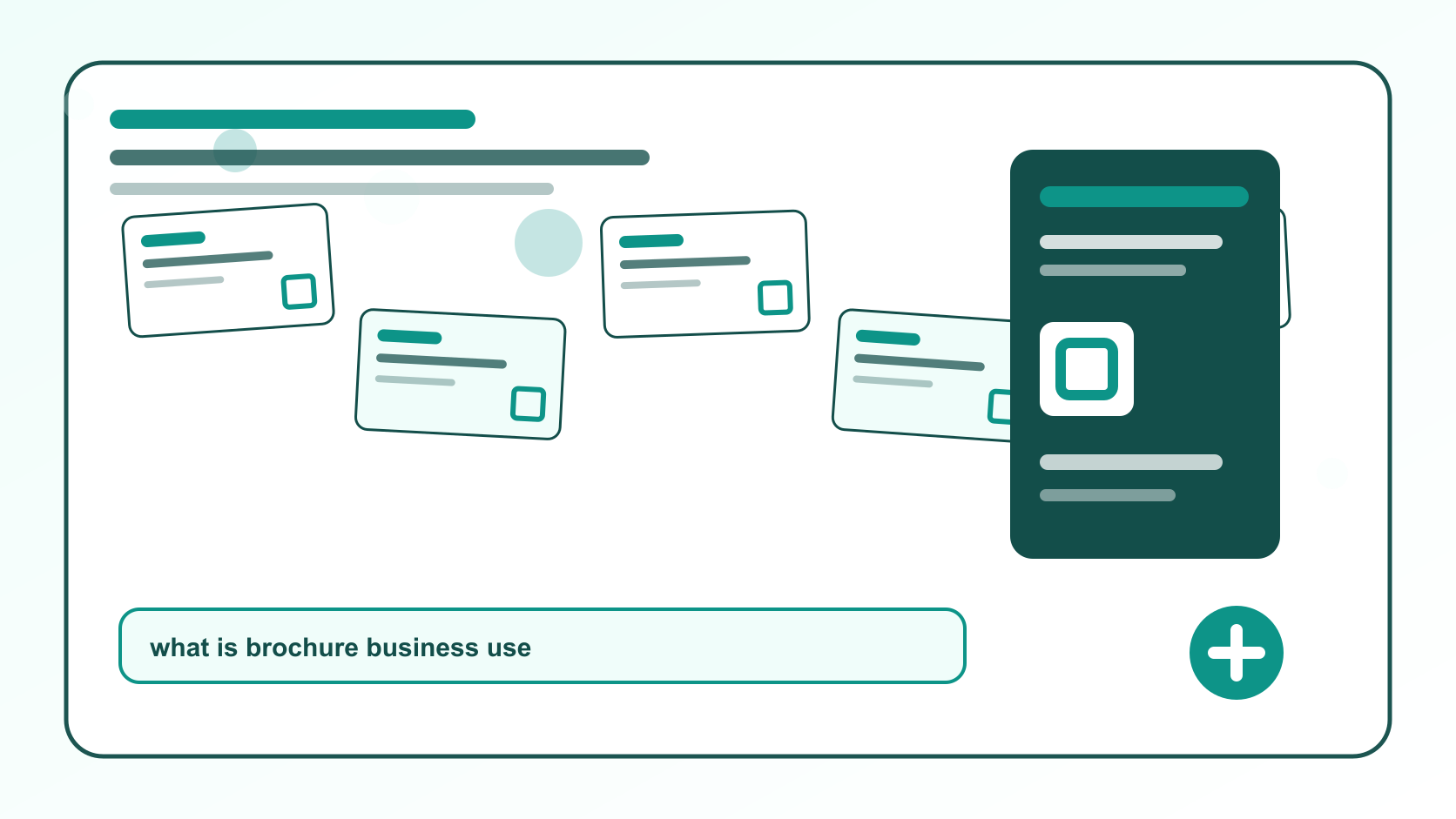 BizBee print guide visual for what is a brochure and how should businesses use one? showing brochure use cases across service, real estate, clinic, restaurant and company profile formats.