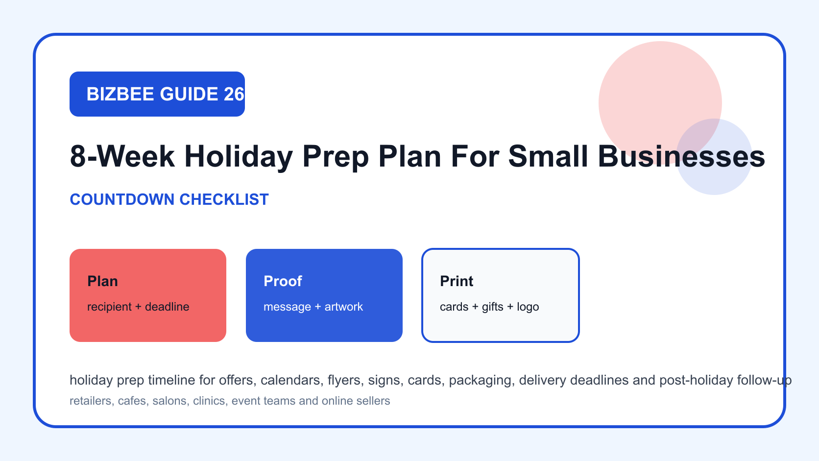 holiday prep timeline for Dubai cards, gifts and logo materials