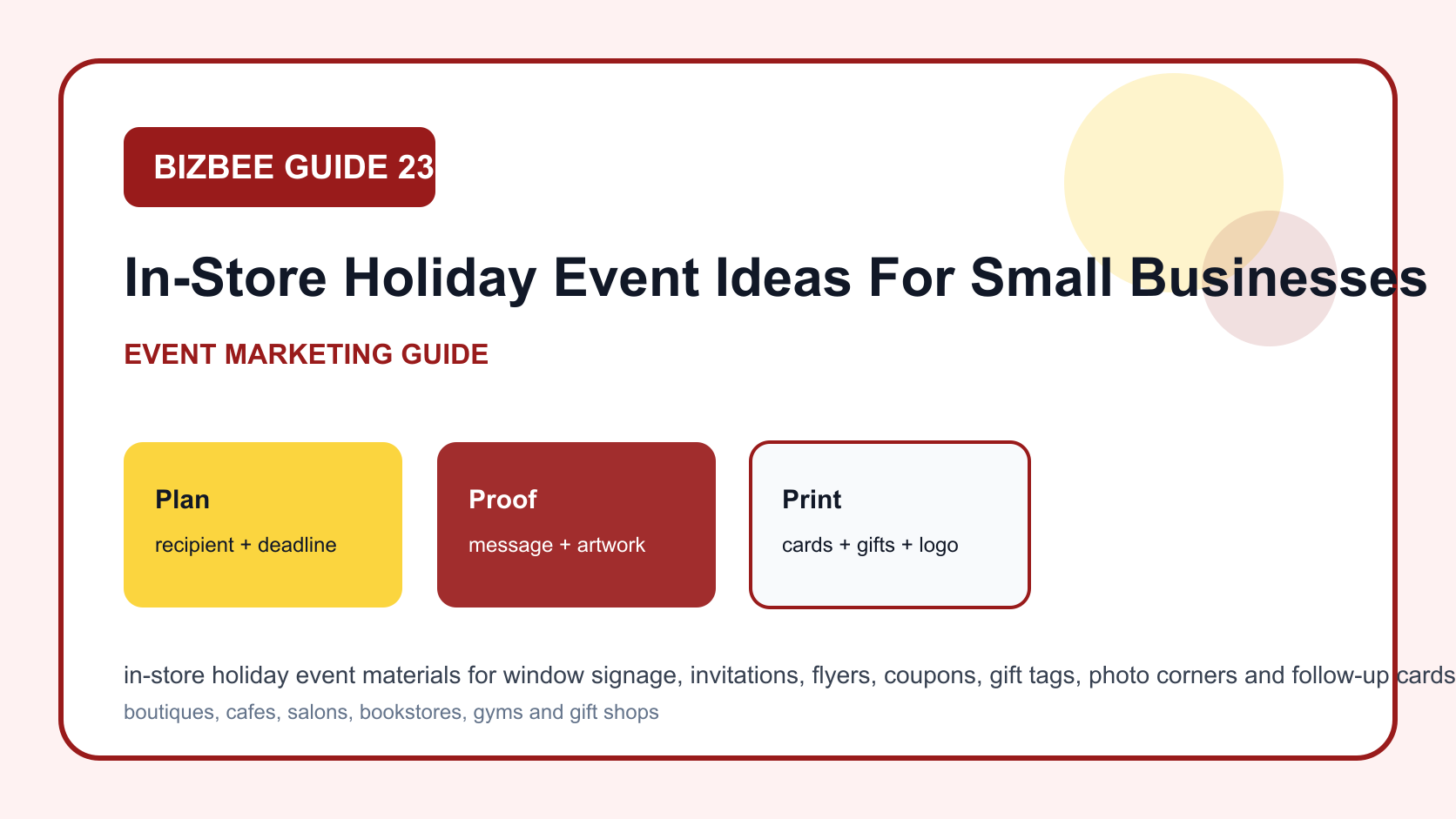 in-store holiday event materials for Dubai cards, gifts and logo materials