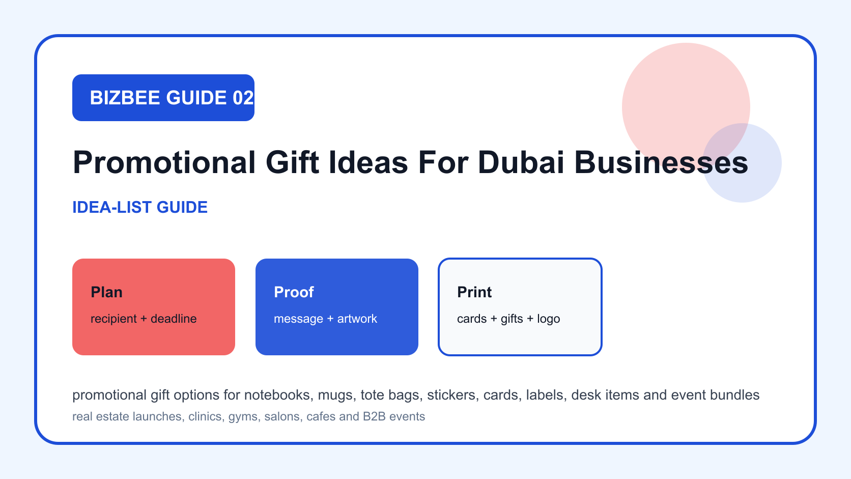 promotional gift options for Dubai cards, gifts and logo materials