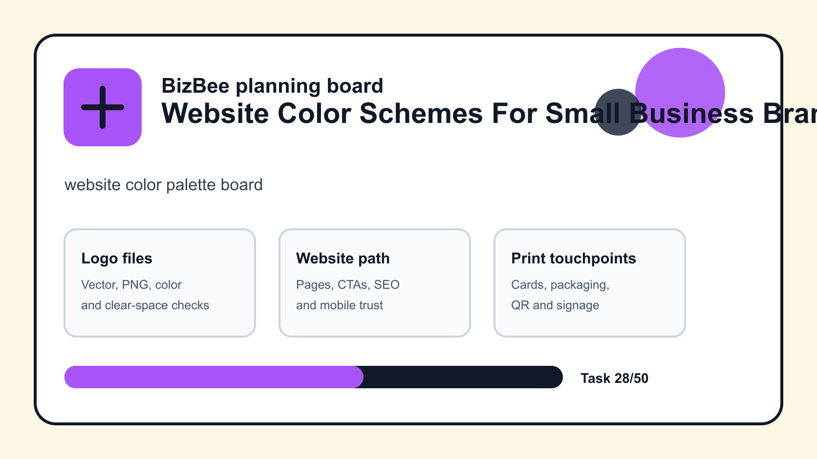 website color palette board for Dubai logo, website and ecommerce planning
